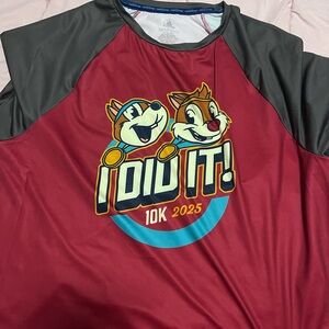 RunDisney Marathon Weekend 2025 10K Red and Gray Chip 'n' Dale Short Sleeve Tee